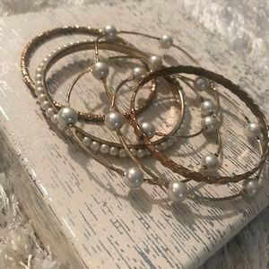 Gold and pearl bangles